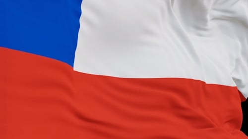 The Chile with alpha channel waving in the wind in slow motion