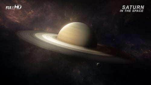 Realistic Saturn Planet Animation in Deep Space