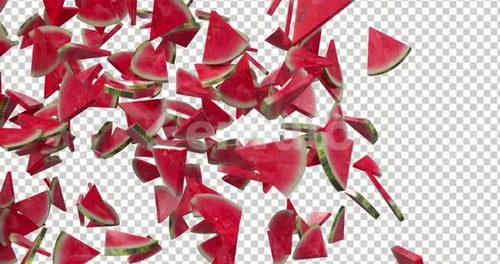 Falling Watermelon Slices Realistic Cascade Overlay