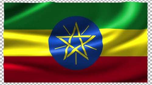 Dynamic Waving Ethiopian Flag Animation