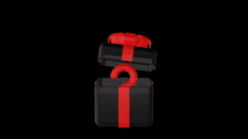 3D Gift Box Animation with Question Mark Reveal