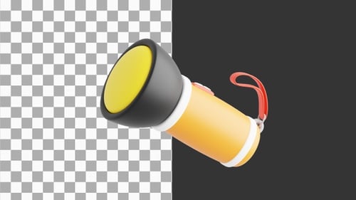 3D Animation of High-Powered Flashlight for Optimal Brightness | Alpha Channel