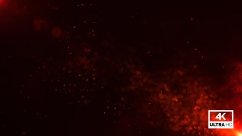 Dynamic Red Glowing Particle Dust Abstract Overlay