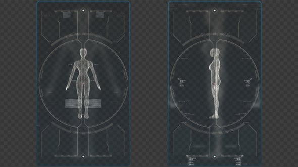 Transparency Female Body Scanner Overlay, Interface Effects Motion ...