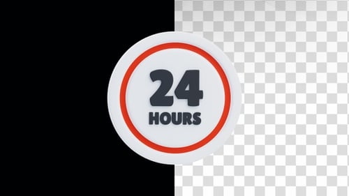 24 Hours Service Icon Animated for Business Projects