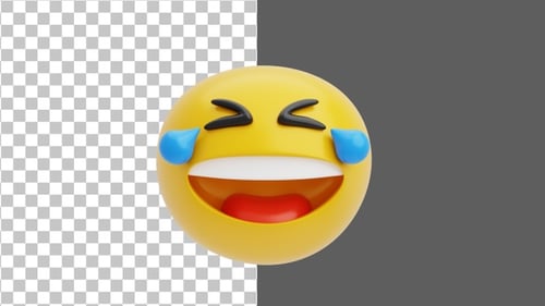 3D Crying Laugh Emoji | Alpha Channel
