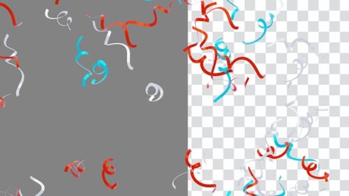 3D Animation of Create a Festive Atmosphere with Confetti from the Left | Alpha Channel