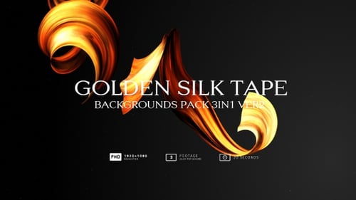 Elegant Gold Flowing Silk Ribbons Animated Background