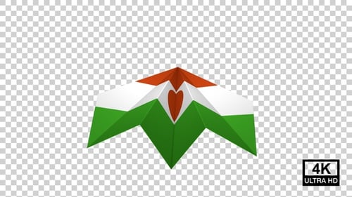 Animated Geometric Origami Heart Decoration Loop