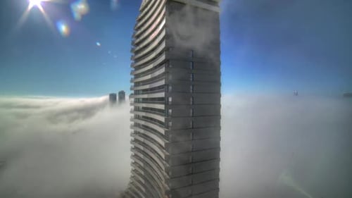8K Fog In The Skyscraper