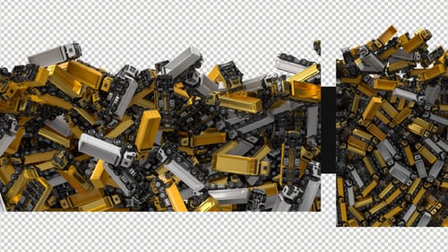 Pack Of 2 Dump Trucks Transitions On Alpha Loop In 2 Formats