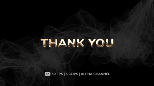 Shiny Inflated Thank You Text Animation Pack