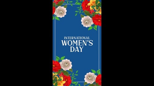 International Women's Day Elegant Floral Frame Animation