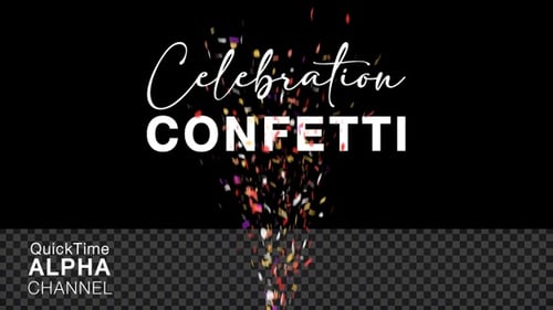 Vibrant Falling Confetti Animation with Alpha Channel