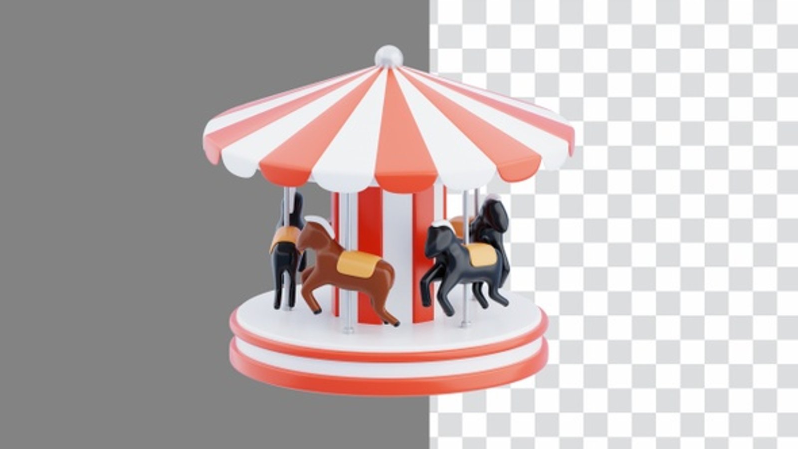 3D Animation of Ride a spinning Carousel Horse | Alpha Channel ...