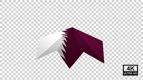 Papierflugzeug mit Flagge von Katar
