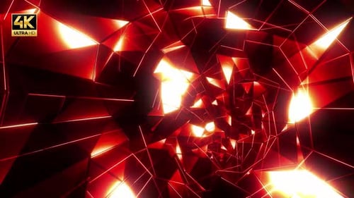 Red Abstract Tunnel 4K