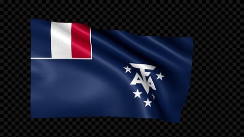 Waving Flag of French Southern and Antarctic Lands Looping Animation