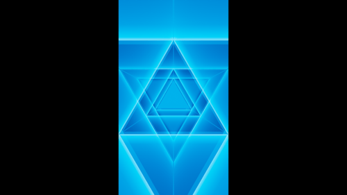 Vertical video transparent blue gradient triangle tunnel loop animation