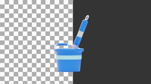 3D Animation of Efficient Mop for Quick and Easy Cleaning | Alpha Channel