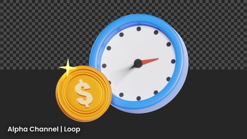3D Time is Money Animation | Alpha Loop