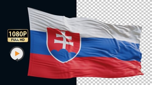 Realistic Waving Slovakia National Flag Seamless Loop