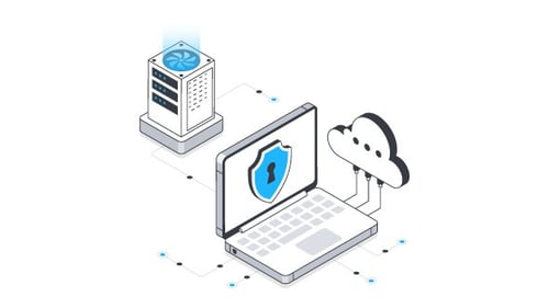 Virtual Private Cloud Isometric Animation Alpha Channel