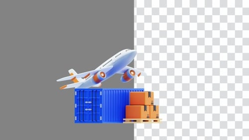 3D Animation of Fast Air Cargo Solutions | Alpha Channel
