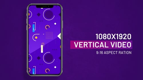 Memphis style looping geometric background pattern vertical video for social media posts