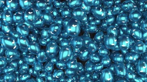 Glossy Blue Easter Eggs Falling Animation