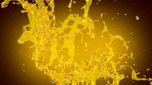 Dynamic Yellow Liquid Splash Element with Alpha