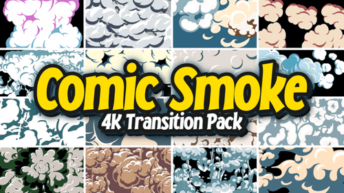 Animated Cartoon Smoke Cloud Transition Pack