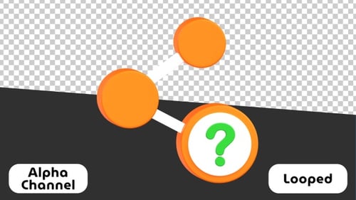 Modern 3D Share Icon with Question Mark Reveal