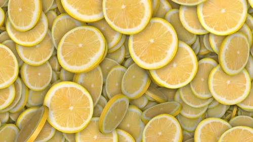 Pack of Lemon Slices Transition on Alpha Channel