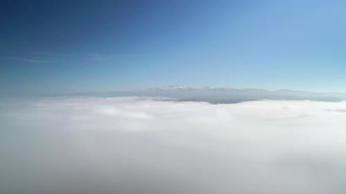 8K Snowy Hill Above The Clouds In Winter