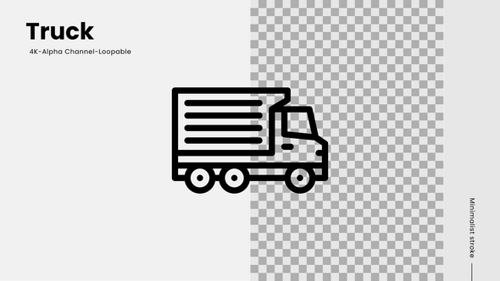 Animated Minimalist Outline Truck Icon