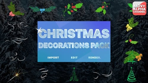 Christmas Decoration and Festive Text Animations