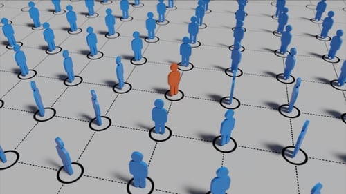 Corporate Social Network Connection Growth Animation