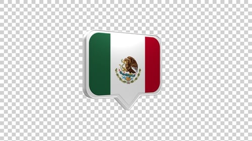 Mexico Flag Speech Bubble Animated 3D Icon