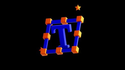 Rotating 3D Letter T Icon in Modern Geometric Style