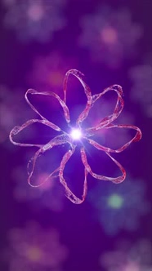 Fluid Floral Shape Glow Particle Loop Background