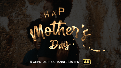 Fluid Mother's Day Metallic Text Animation Pack