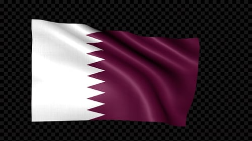 Realistic Waving Qatar Flag Seamless Loop