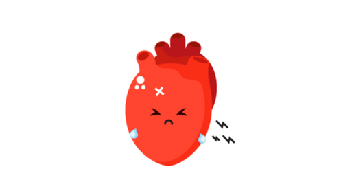 Animated Distressed Heart with Cross Mark and Tears