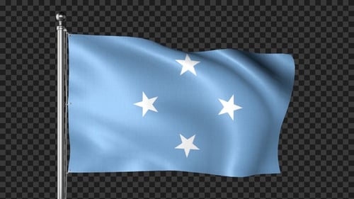 Federated States of Micronesia Flag Waving Loop on Alpha Channel