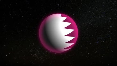 Futuristic Qatar Flag Sphere Glow Reveal Animation