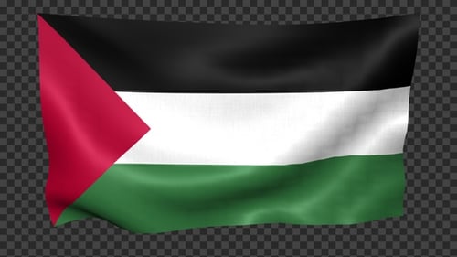 Die Flagge Palästinas weht in einer Schleife