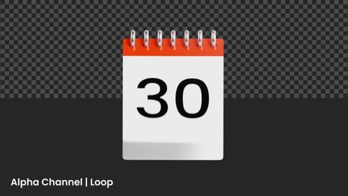 Animação de inverter o calendário 3D | Alpha Loop