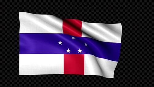 Waving Flag of Netherlands Antilles Loop Animation