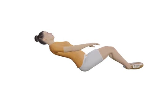 3D Fitness Woman Performing Crunches Animation Loop